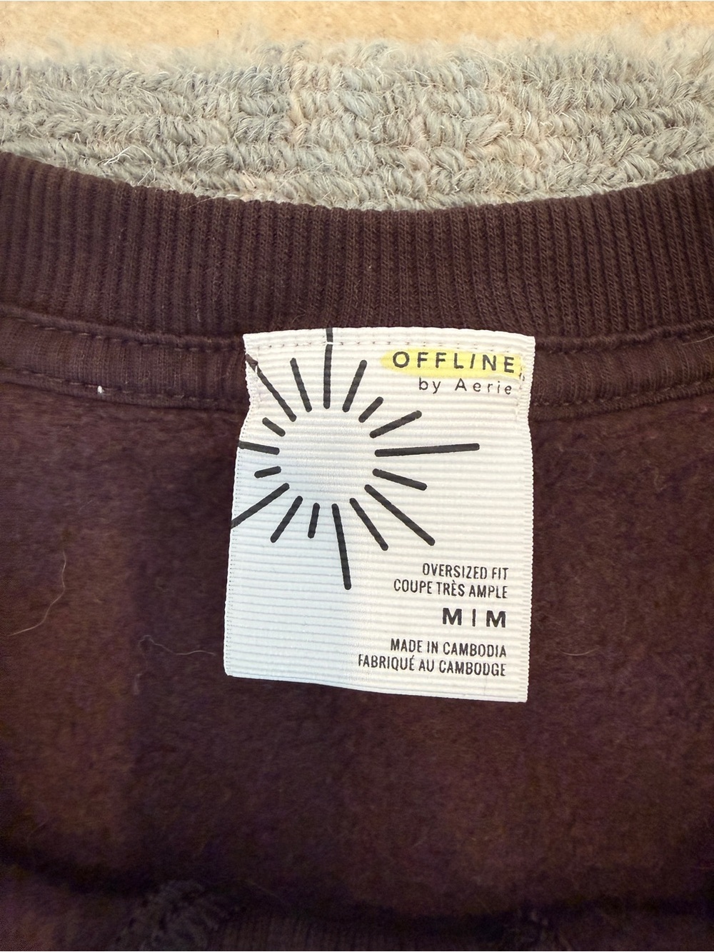 aerie women’s Crewneck Sweater - Chocolate Brown - Picture 2 of 3